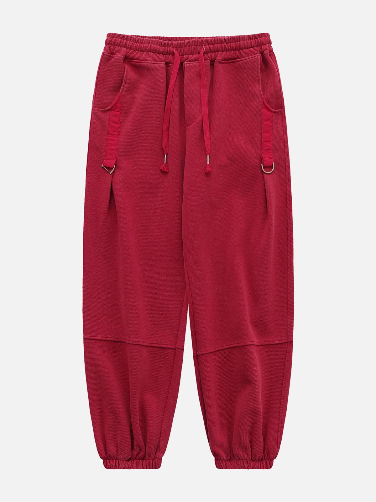 Solid Color Ruffle Sweatpants