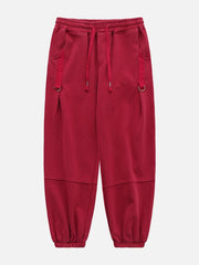 Solid Color Ruffle Sweatpants