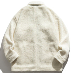 Solid Color Stitching Zipper Sherpa Coat