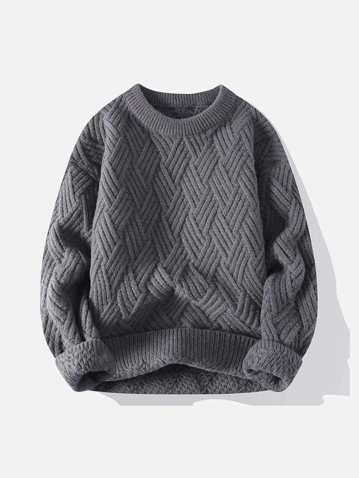 Solid Color Weave Cozy Sweater