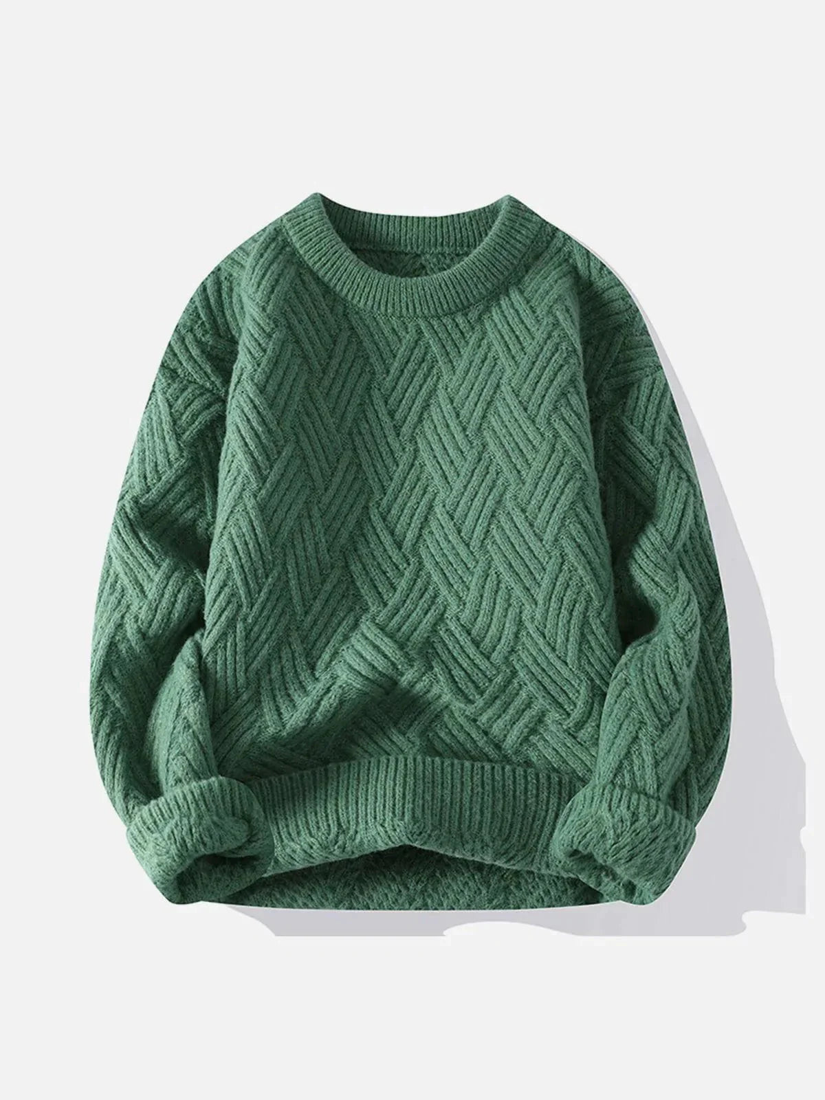 Solid Color Weave Cozy Sweater