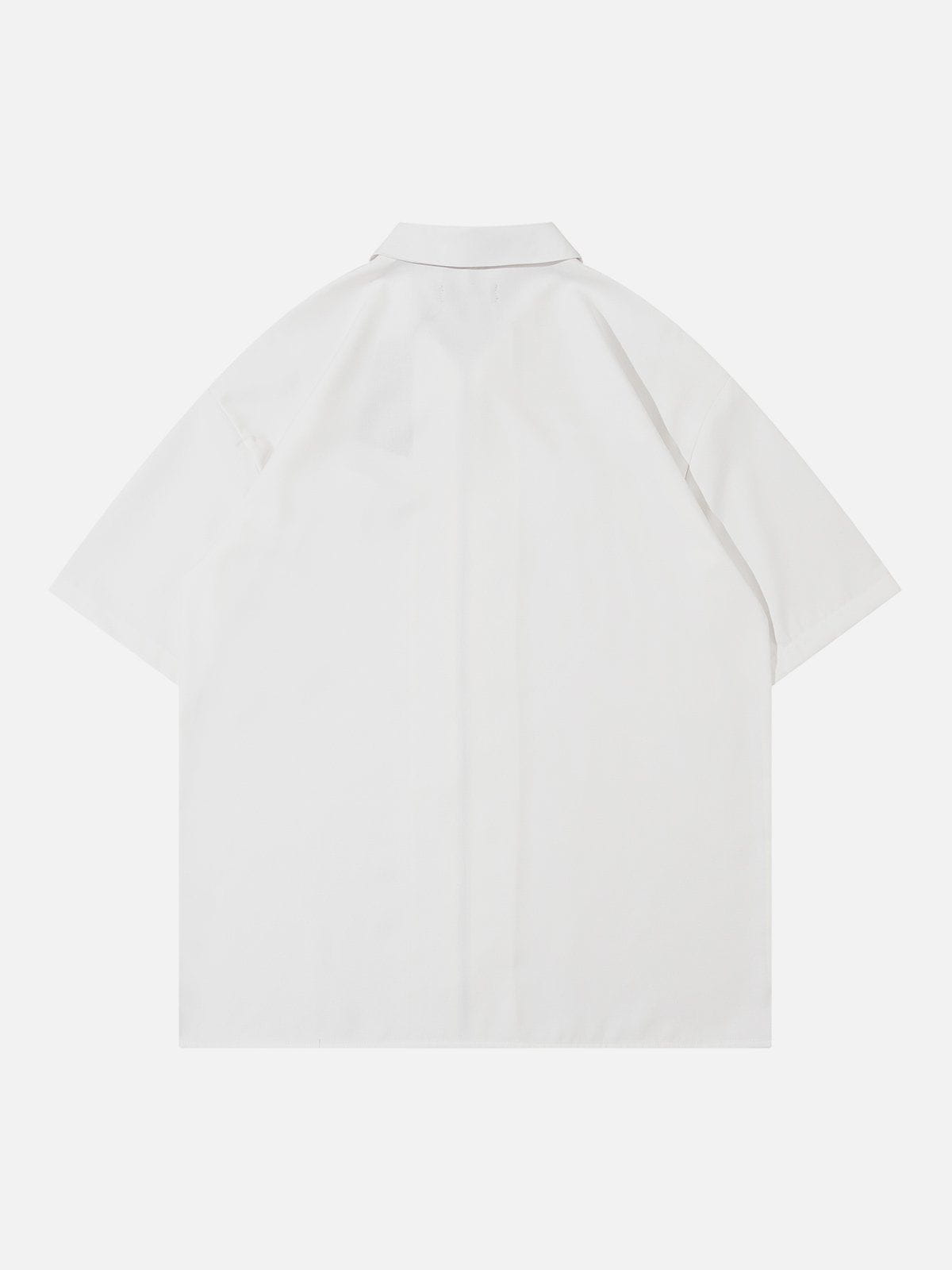 Solid Color Zip Up Short Sleeve Shirt