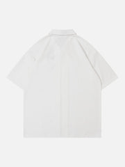Solid Color Zip Up Short Sleeve Shirt