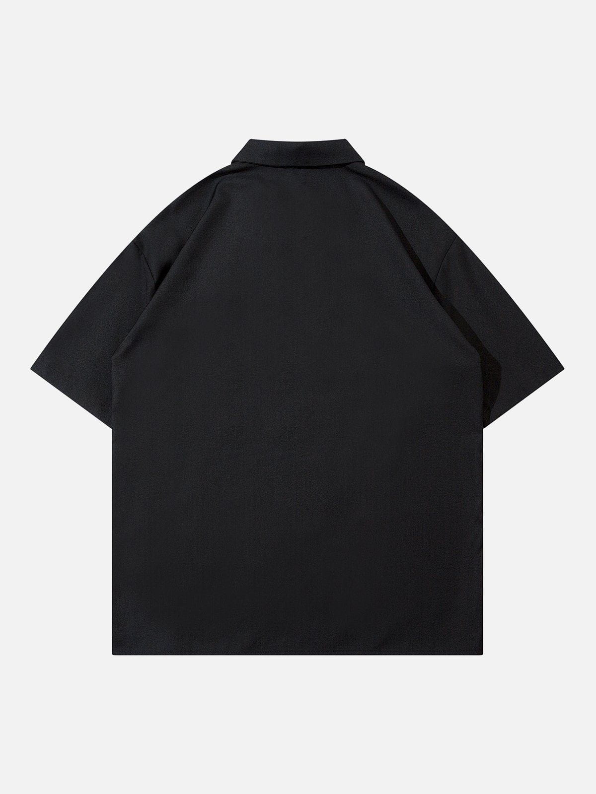 Solid Color Zip Up Short Sleeve Shirt