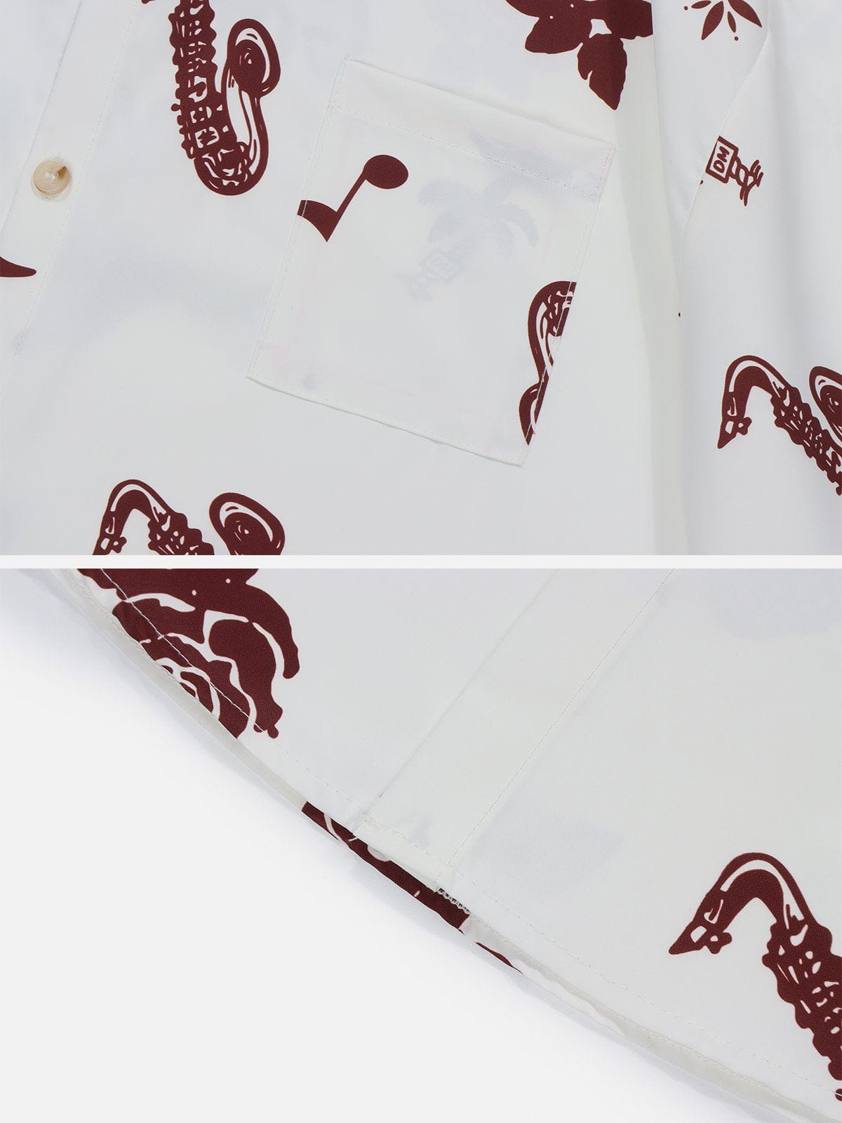 Solid Colour Print Short Sleeve Shirt