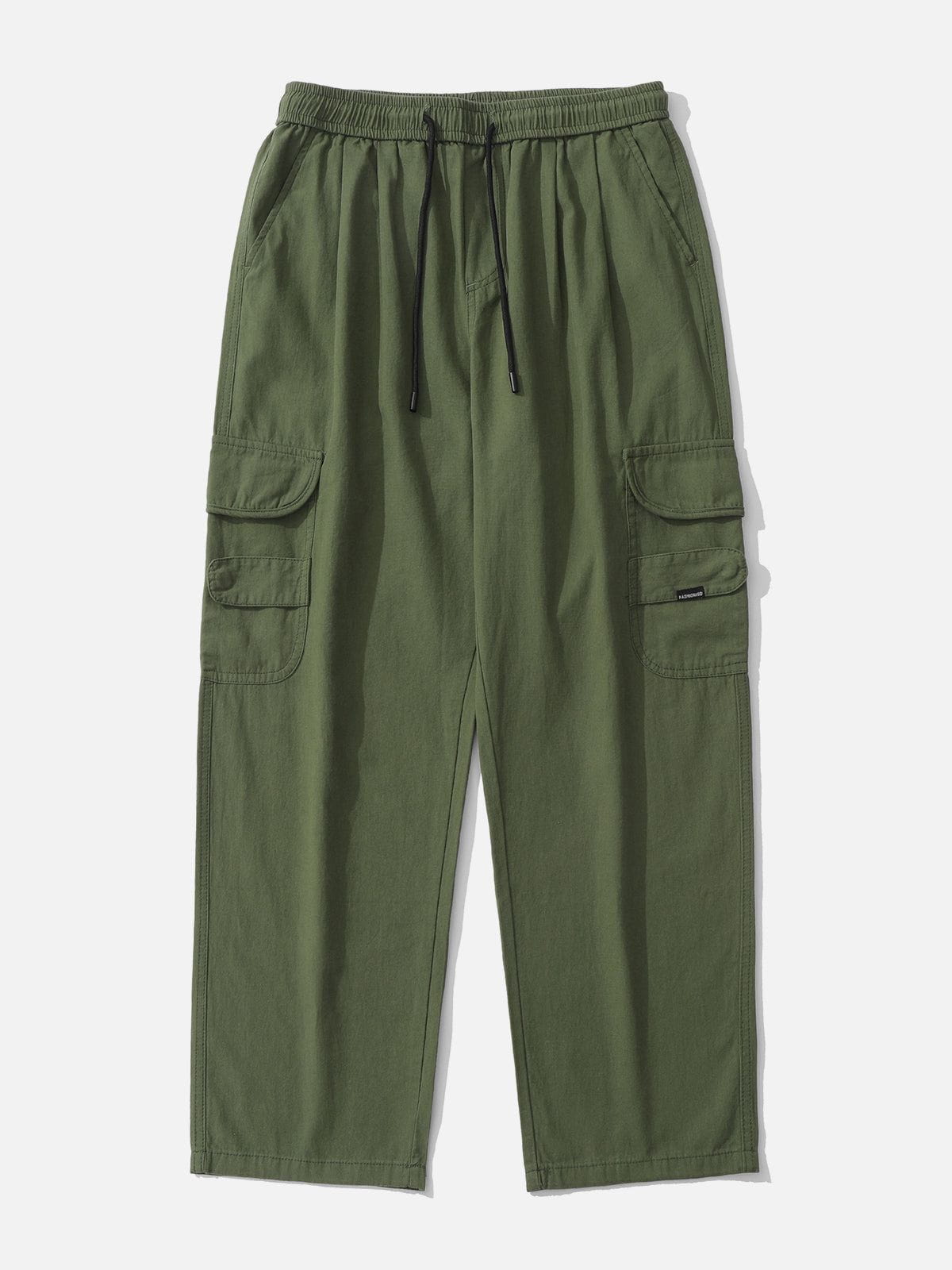 Solid Multi-Pocket Cargo Pants