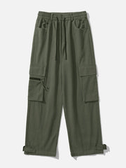 Solid Multi-Pocket Cargo Pants