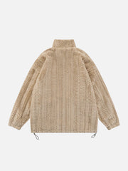 Sherpa-Mantel mit einfarbiger Sternstickerei