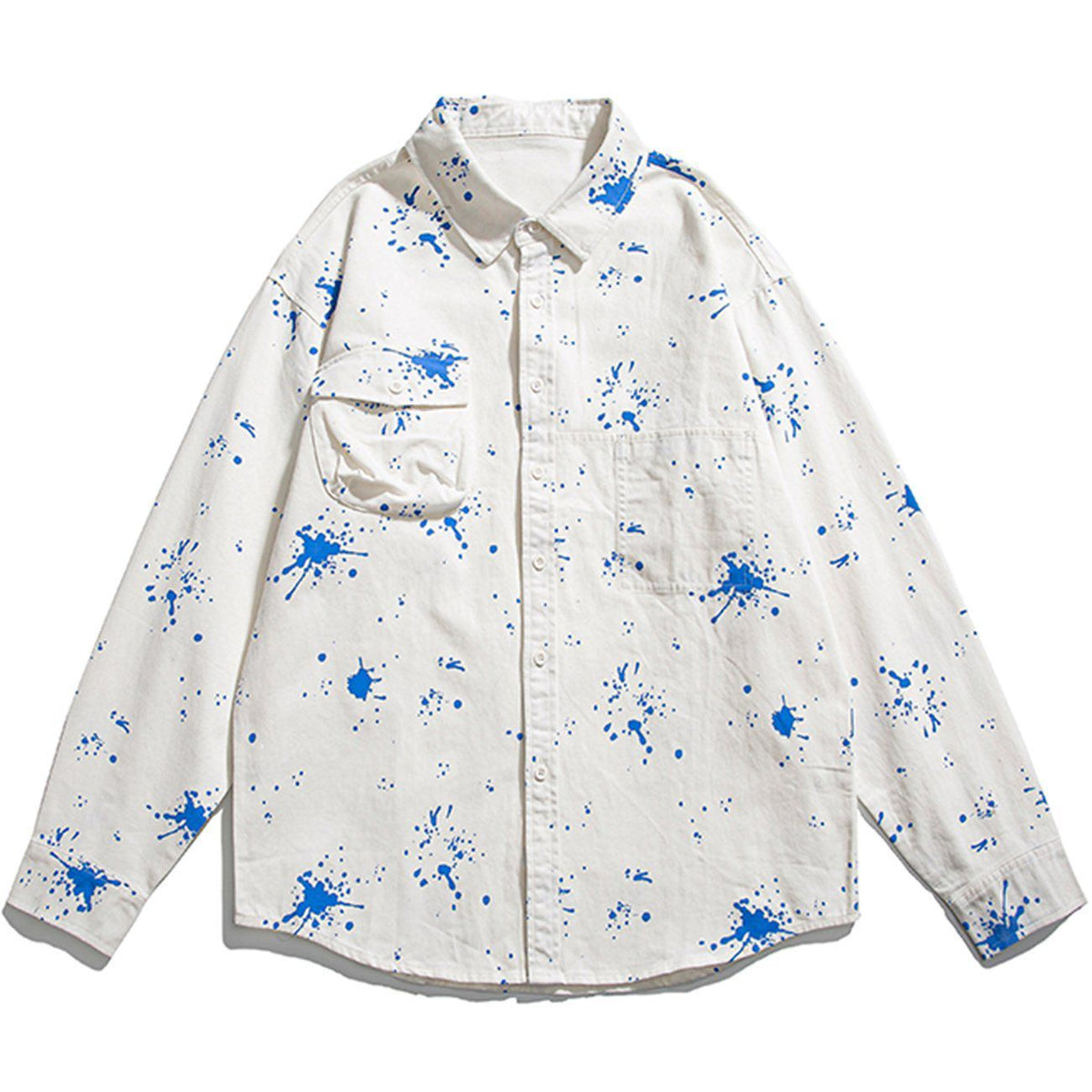 Splash Ink Print Long-sleeved Shirt