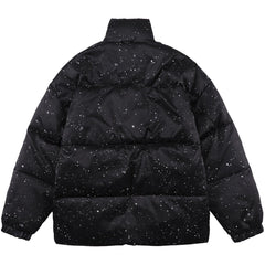 Pufferjacke mit Tintenspritzer-Print