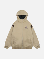 Wintermantel mit Farbblockierung und Sternen