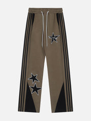 Star Embroidered Side Stripe Sweatpants