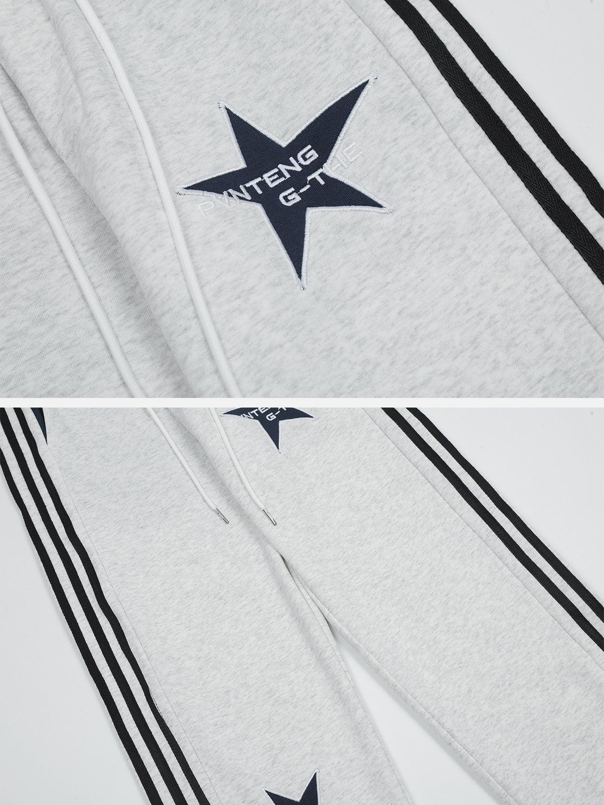 Star Embroidered Side Stripe Sweatpants