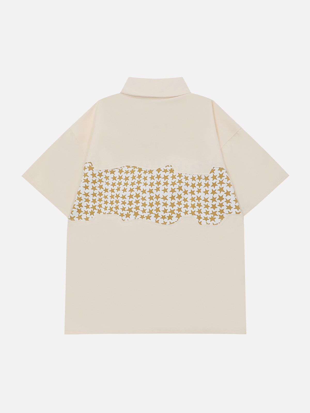Star Graphic Patchwork Short Sleeve Shirt