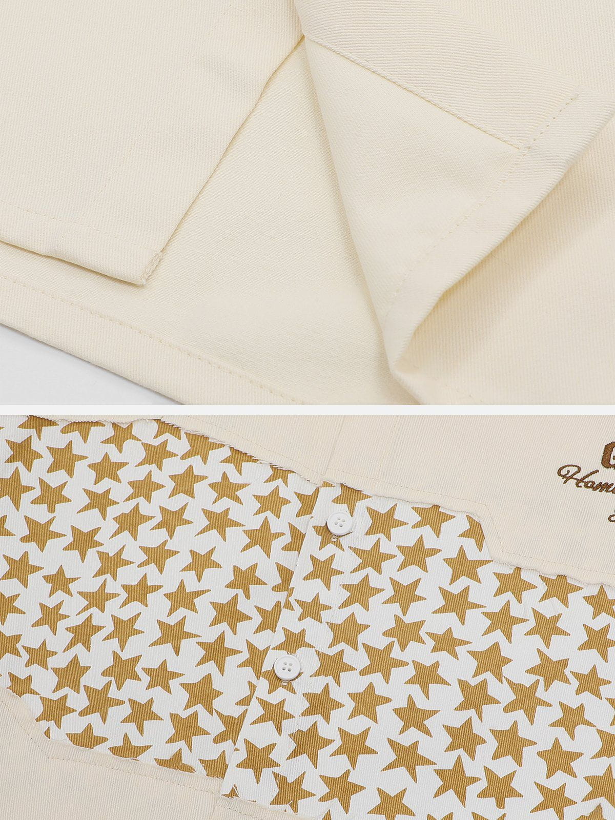 Star Graphic Patchwork Short Sleeve Shirt