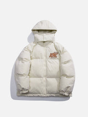 Wintermantel mit Stern-/Buchstaben-Print