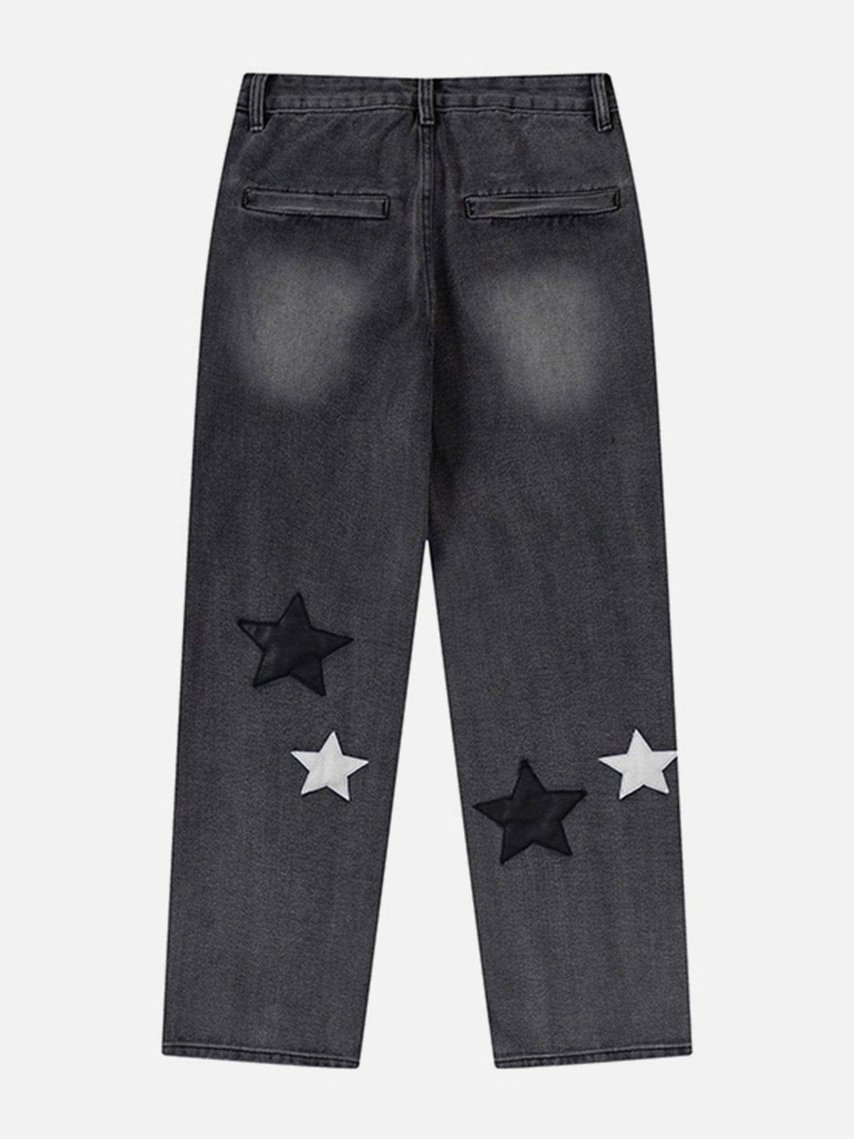 Star Patchwork Collision Color Jeans