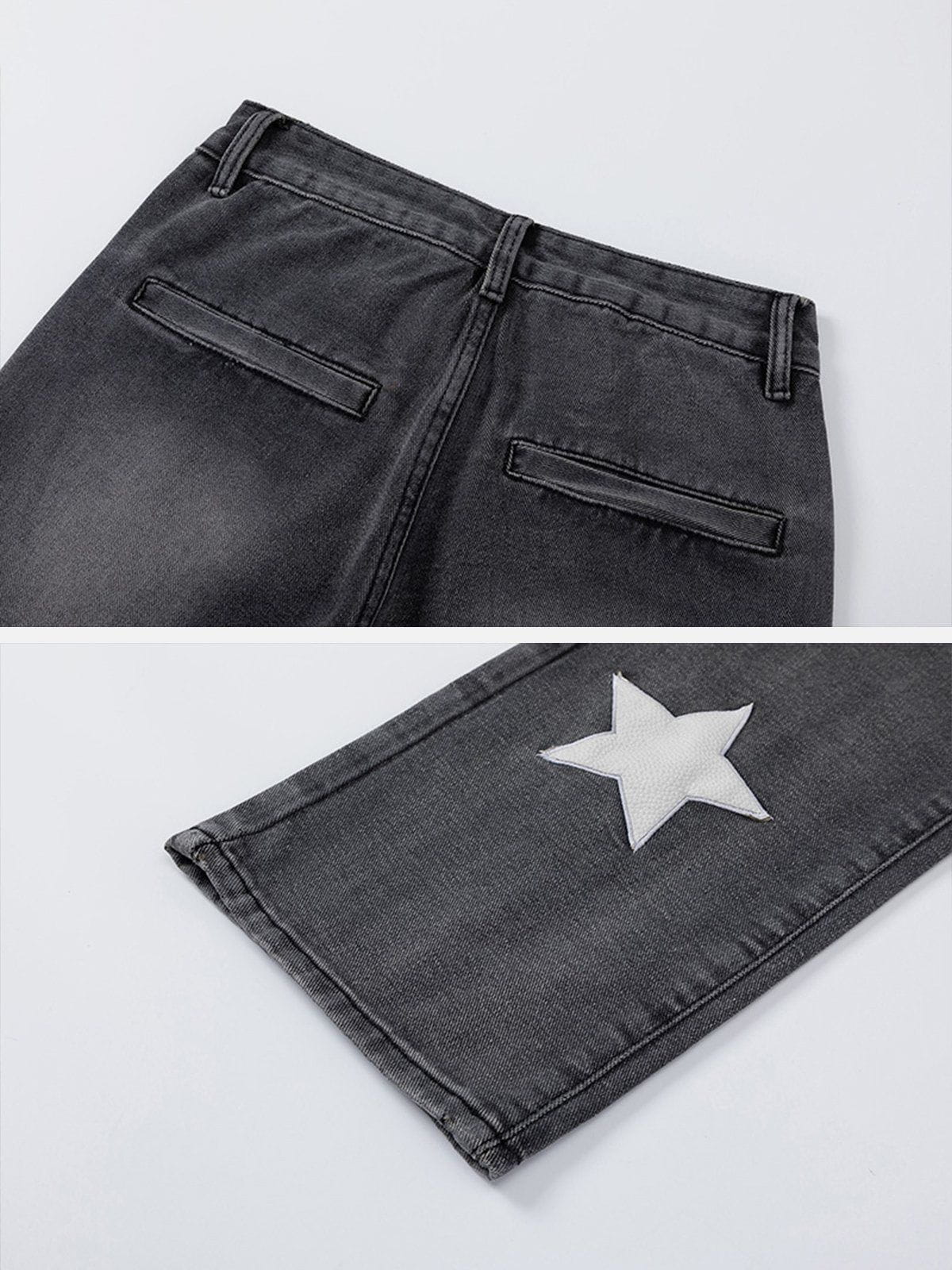 Star Patchwork Collision Color Jeans