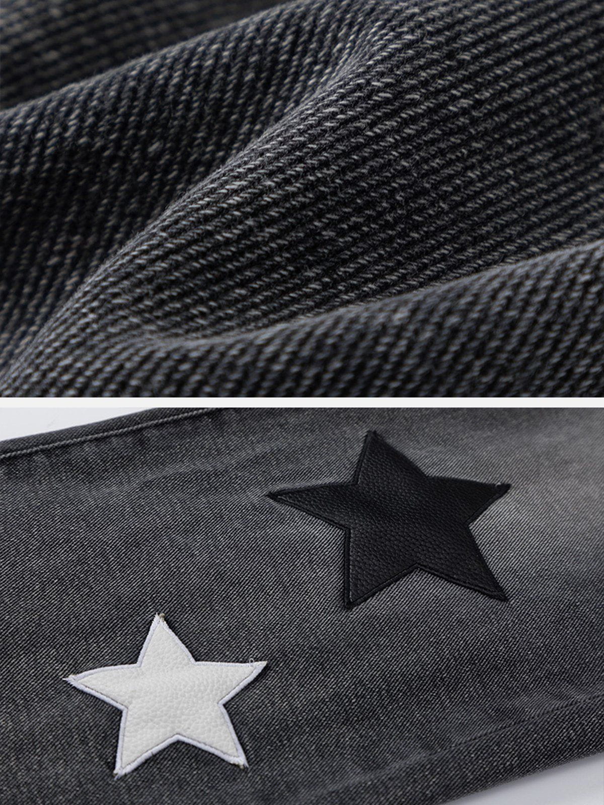 Star Patchwork Collision Color Jeans