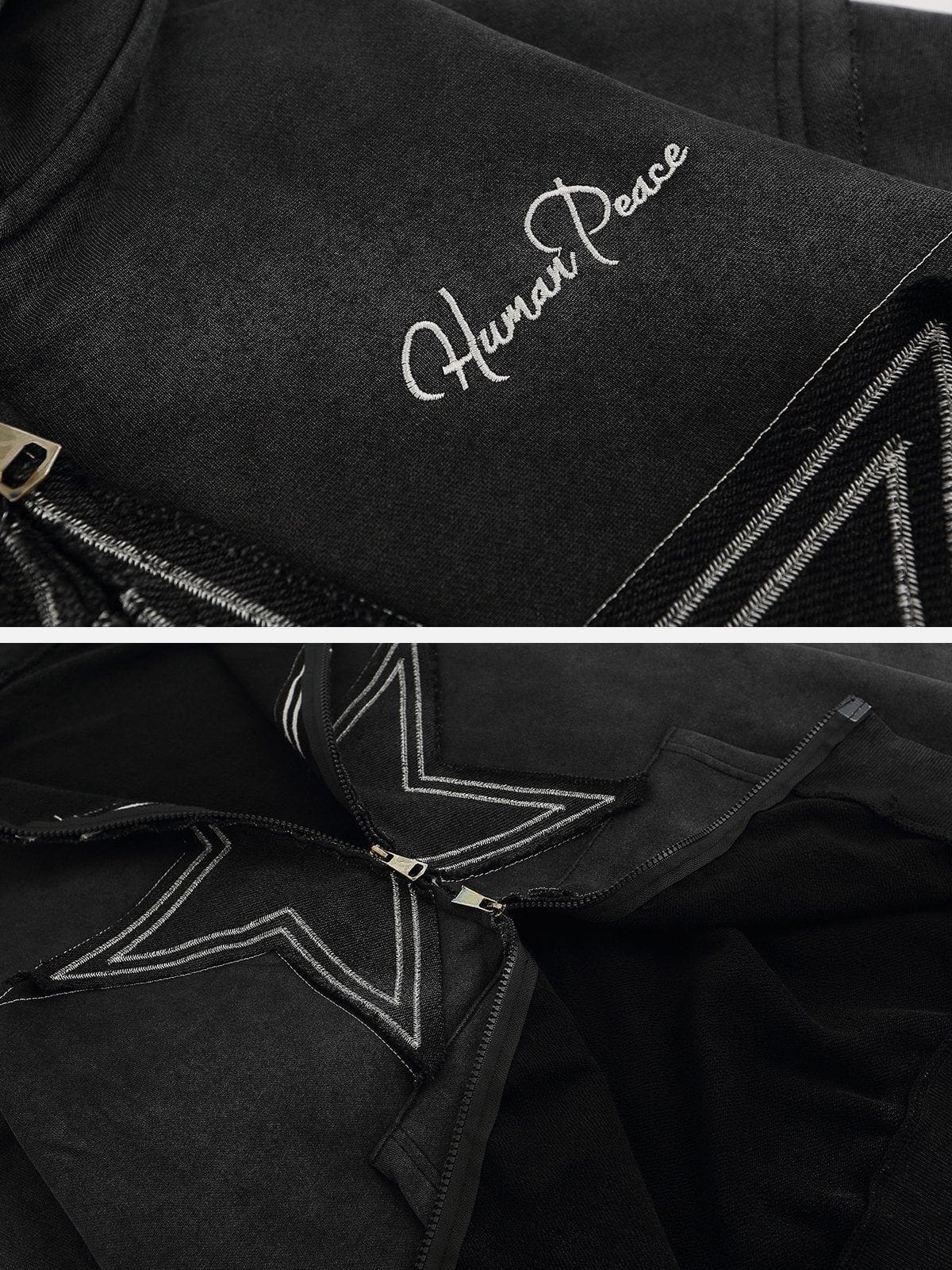 Star Washed Zip-up Hoodie