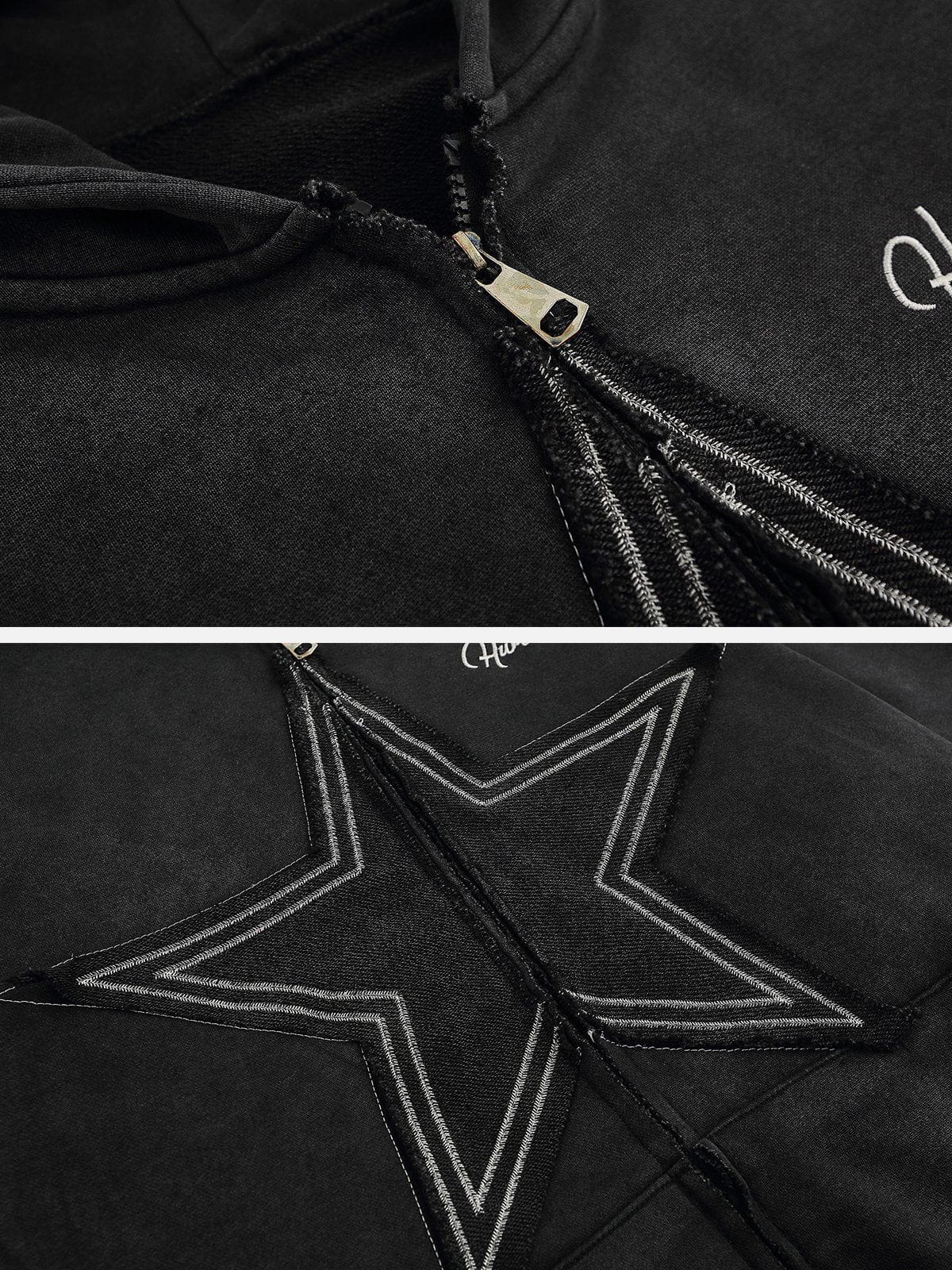 Star Washed Zip-up Hoodie
