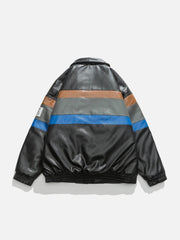 STASXC Patchwork-Wintermantel aus PU