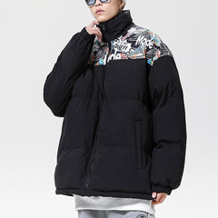 Wintermantel mit genähtem Schuhprint