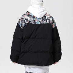 Wintermantel mit genähtem Schuhprint