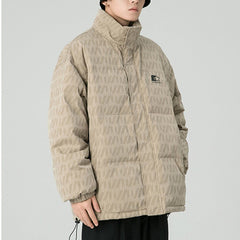 Wintermantel mit genähtem Schuhprint