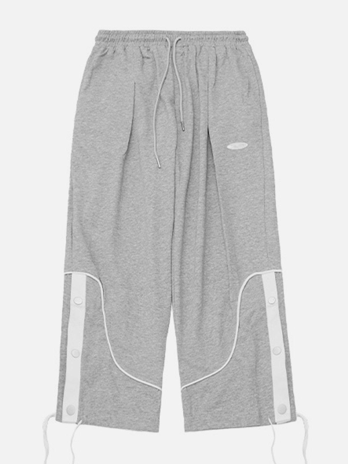 Stripe Buckle Drawstring Sweatpants