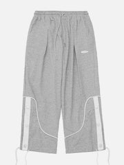 Stripe Buckle Drawstring Sweatpants