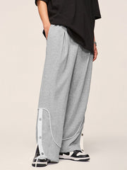 Stripe Buckle Drawstring Sweatpants