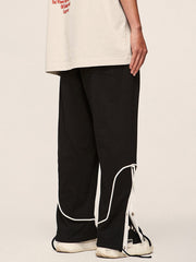 Stripe Buckle Drawstring Sweatpants