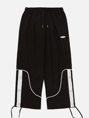 Stripe Buckle Drawstring Sweatpants