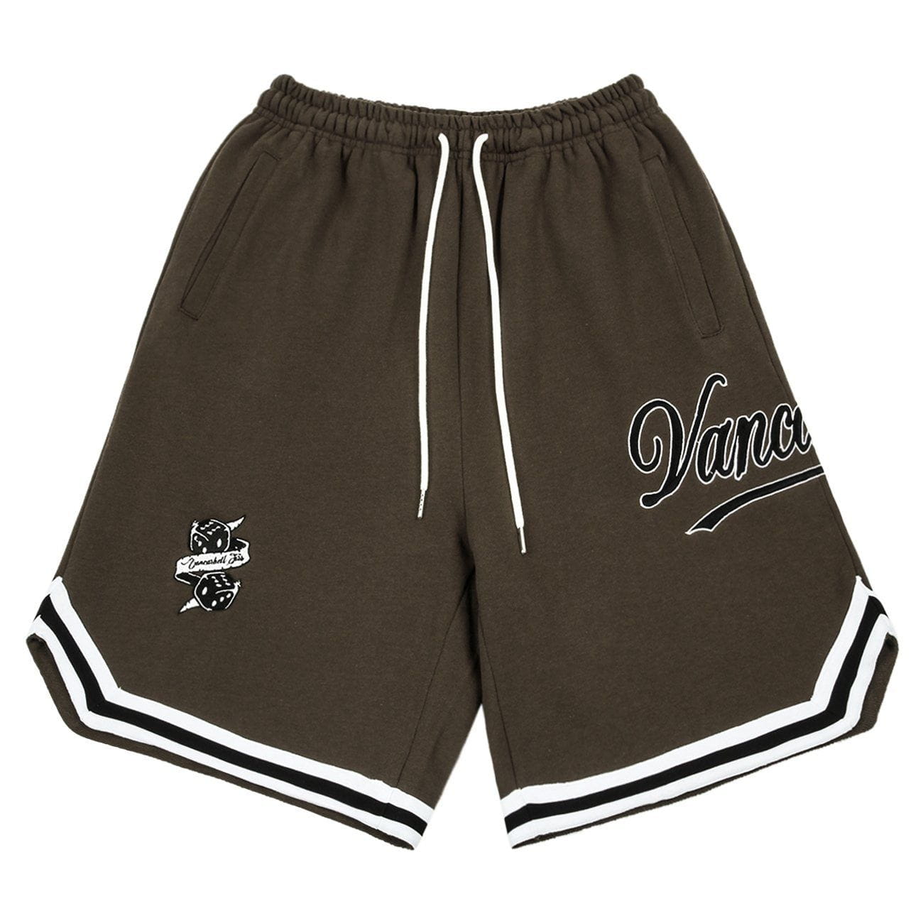 Stripe Embroidery Letter Shorts