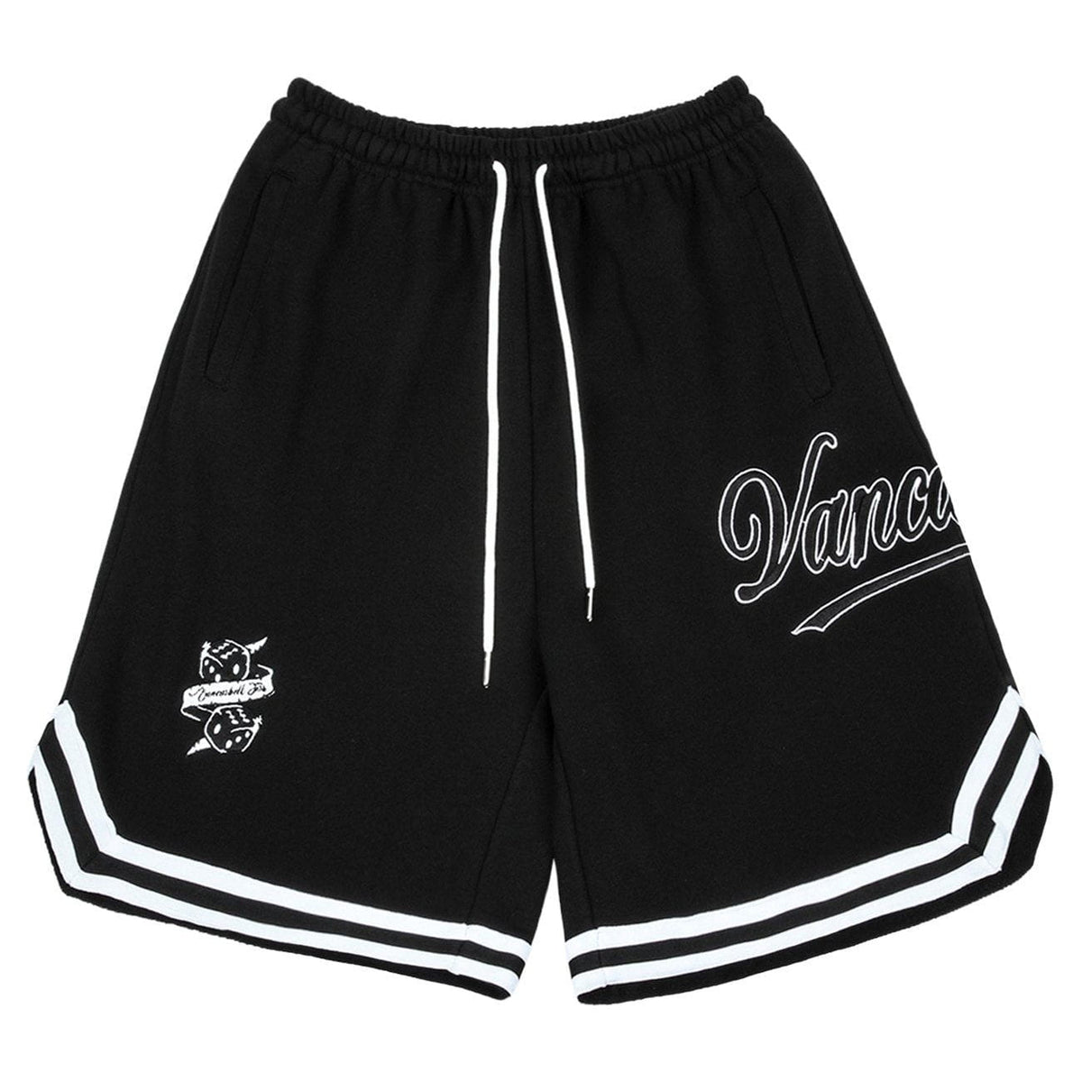 Stripe Embroidery Letter Shorts