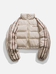 Gestreifter kurzer Wintermantel