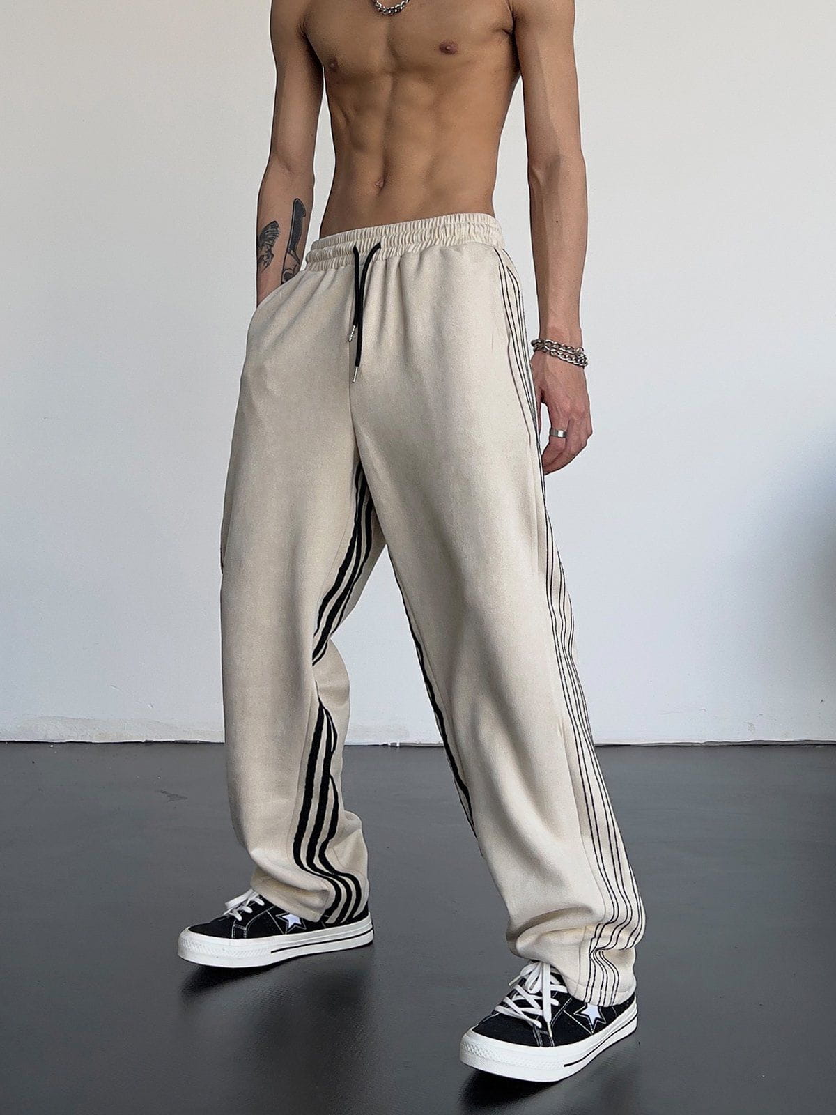 Striped High Waist Sweatpants