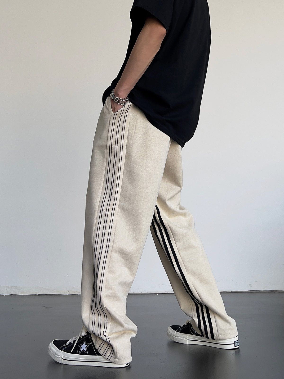 Striped High Waist Sweatpants