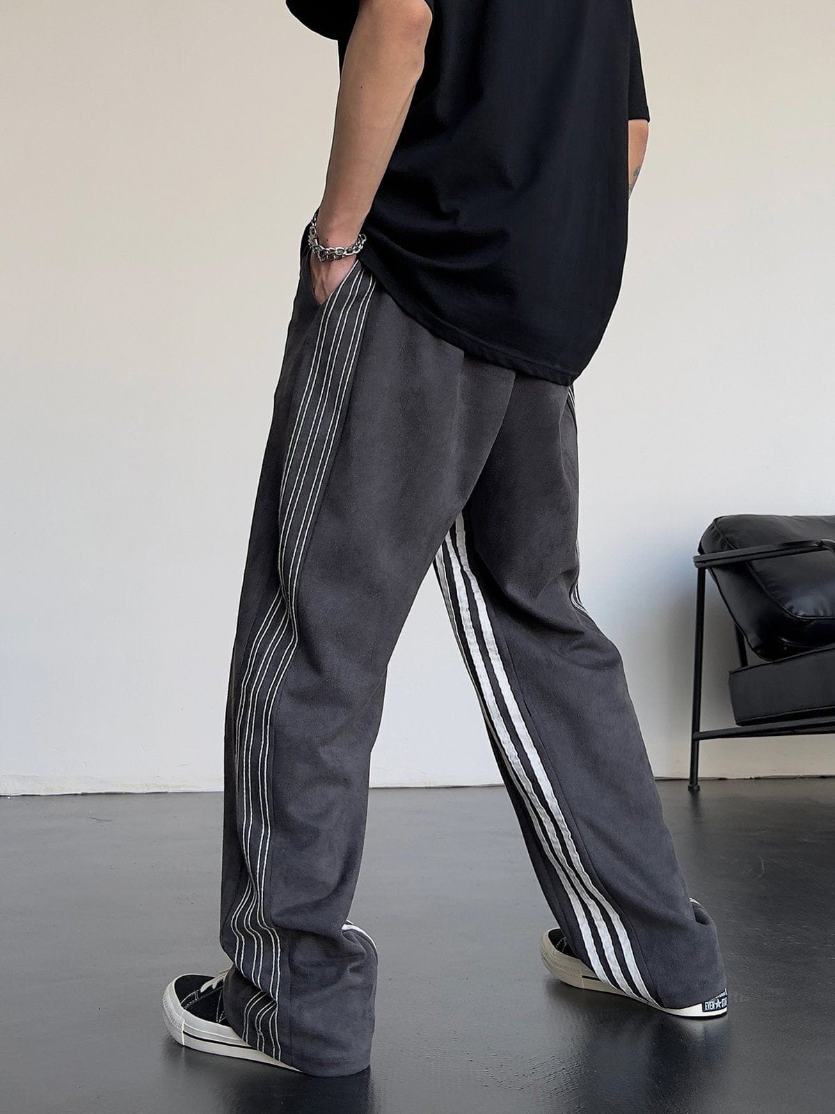 Striped High Waist Sweatpants