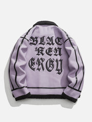 Sherpa-Wintermantel mit Wildlederstickerei