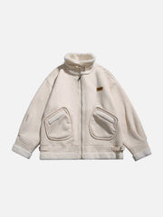 Wildleder-Motorrad-Wintermantel