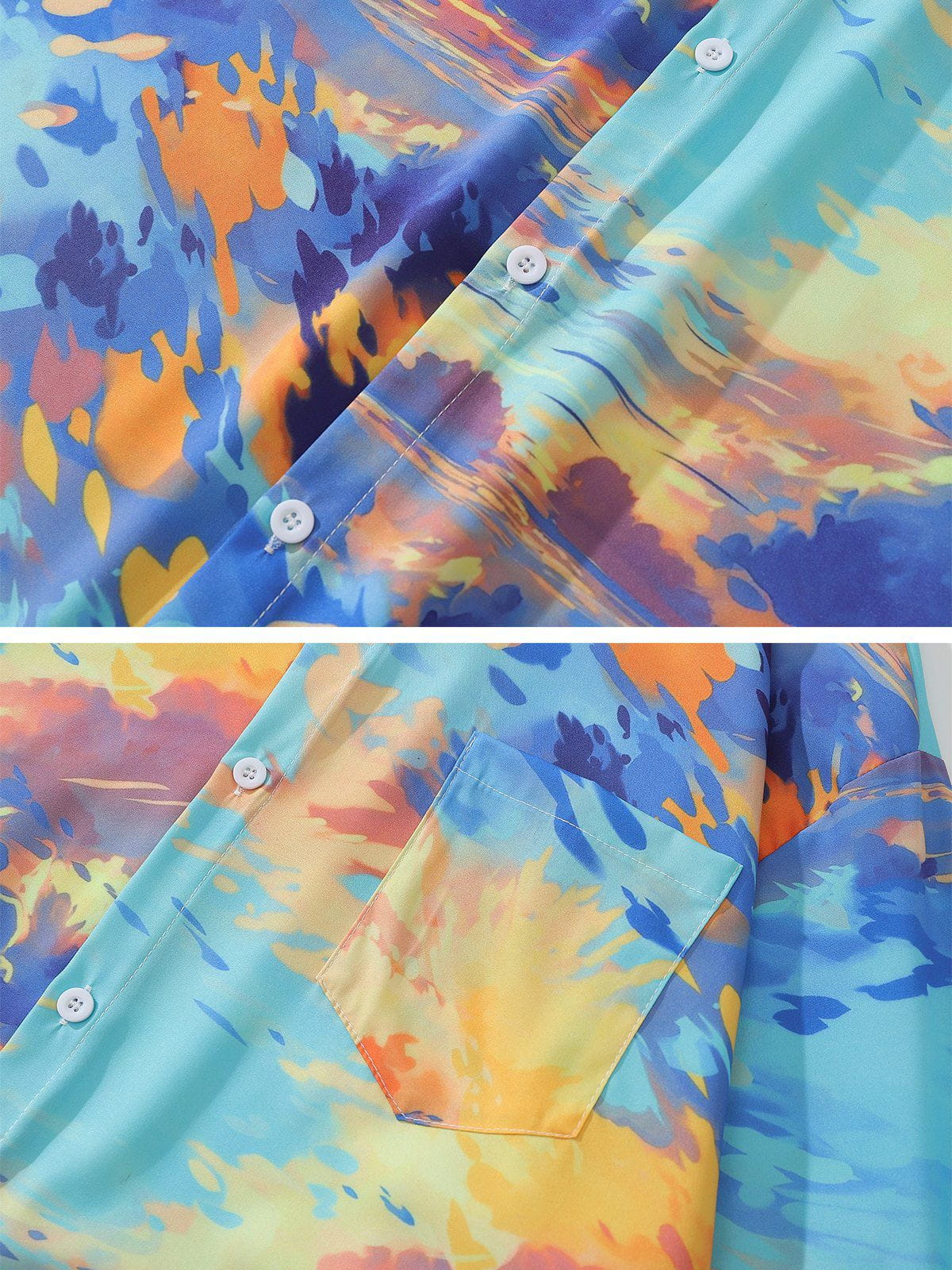 Sunset Print Long Sleeve Shirts