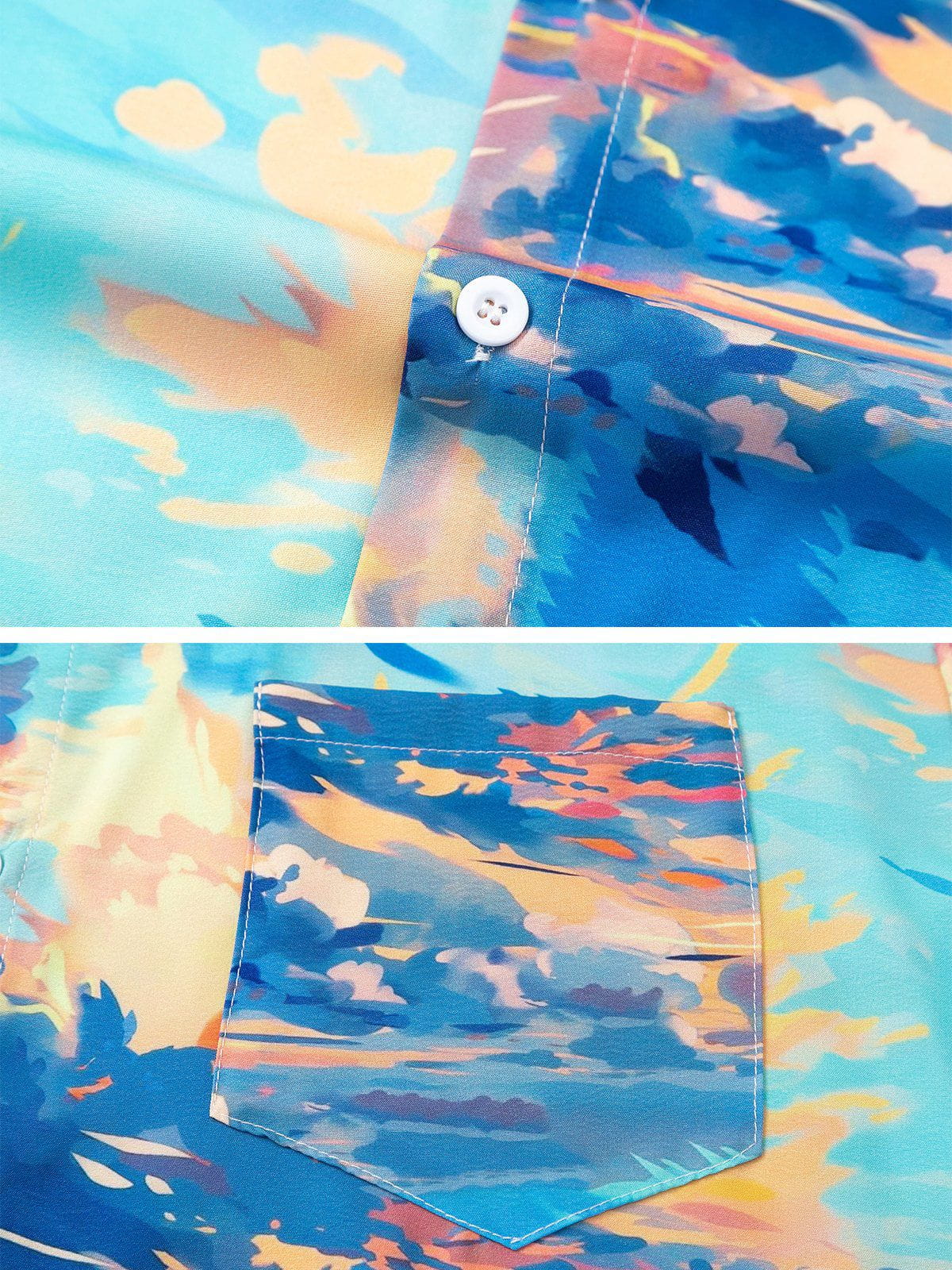 Sunset Print Short Sleeve Shirts
