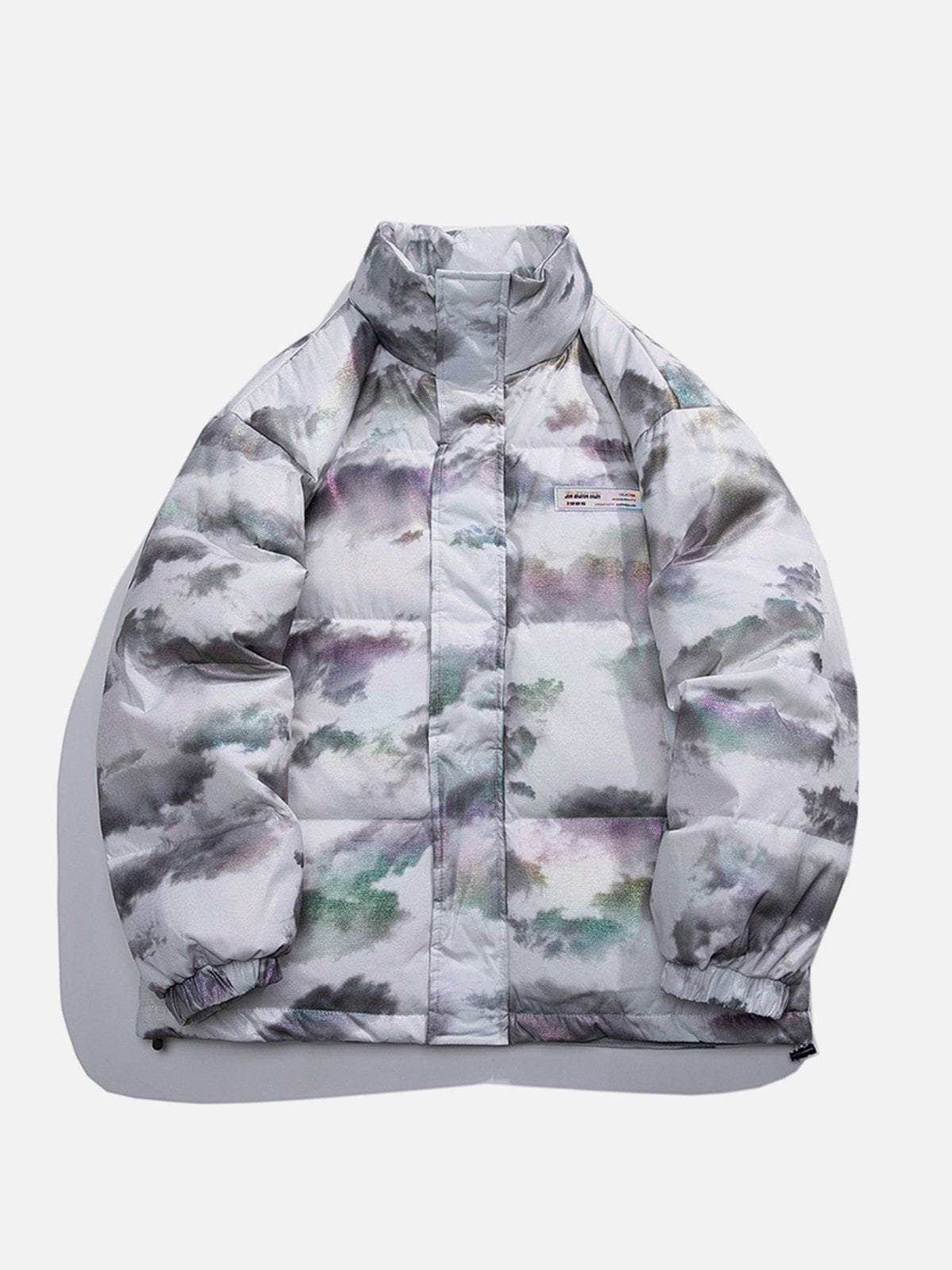 Wintermantel mit Tie-Dye-Camouflage