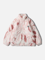 Tie-dye Heart Sherpa Coat