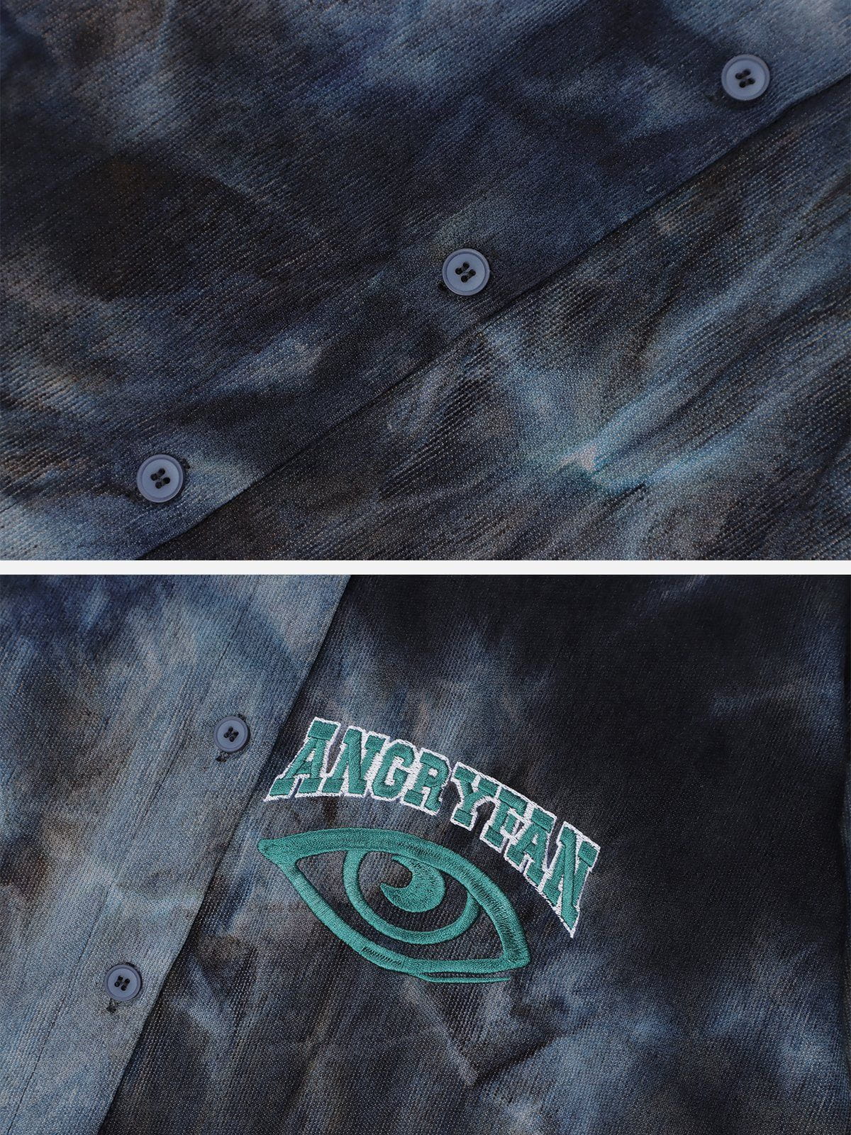 Tie Dye Letter Print Long Sleeve Shirt