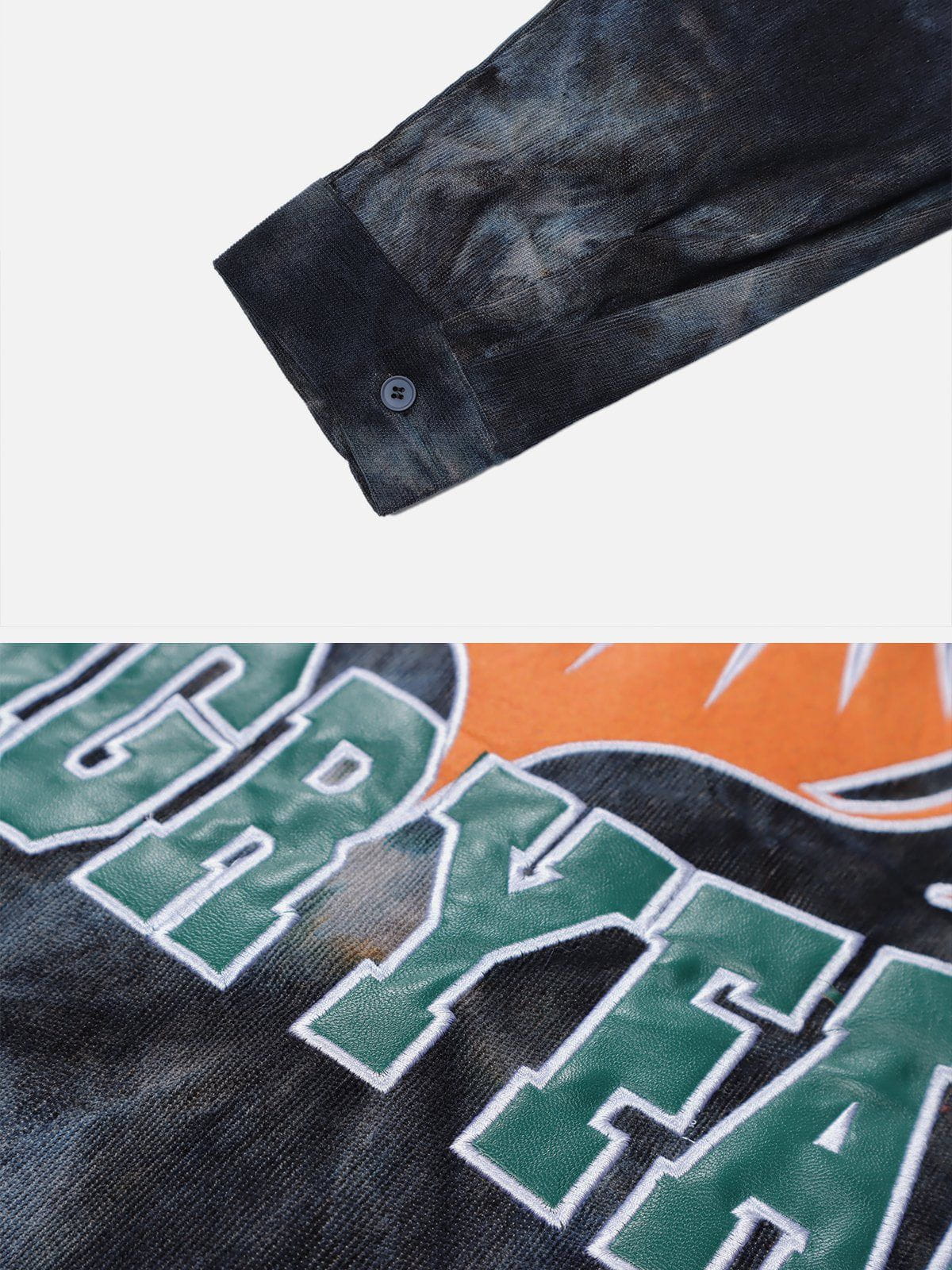 Tie Dye Letter Print Long Sleeve Shirt
