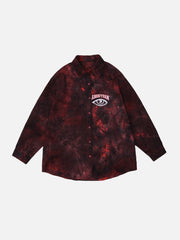 Tie Dye Letter Print Long Sleeve Shirt