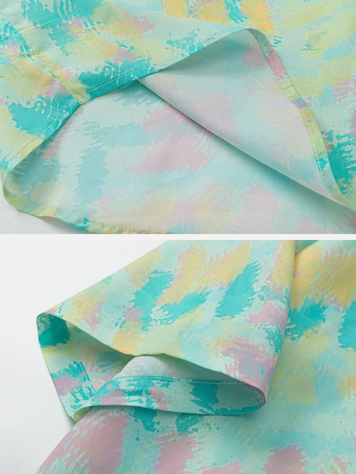 Tie-Dye Print Short Sleeve Shirts